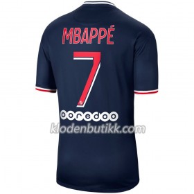 Paris Saint-Germain Kylian Mbappé 7 Hjemme Fotballdrakt 2020-2021 Kortermet